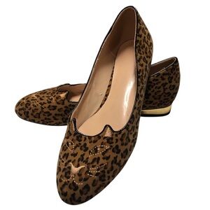 Leopard Cat  Tan and Black Leopard Print Size 9 Women's Flats.Great